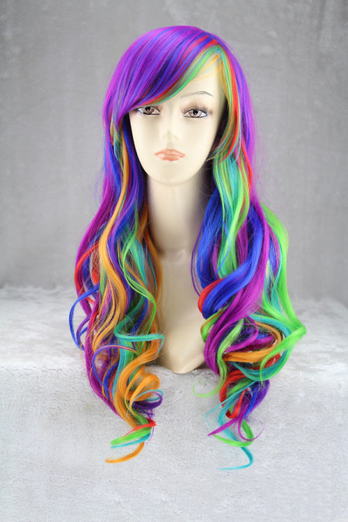 Colourful Rainbow Gradient Hairstyle Wigs