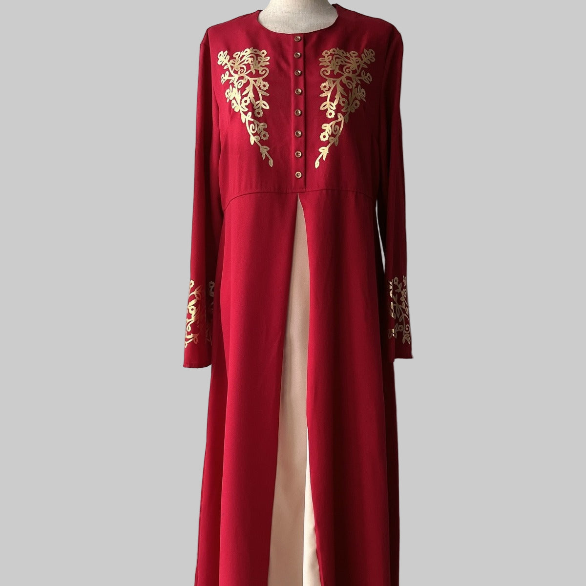 Contrast Colour Slim Fit Stitched Abaya
