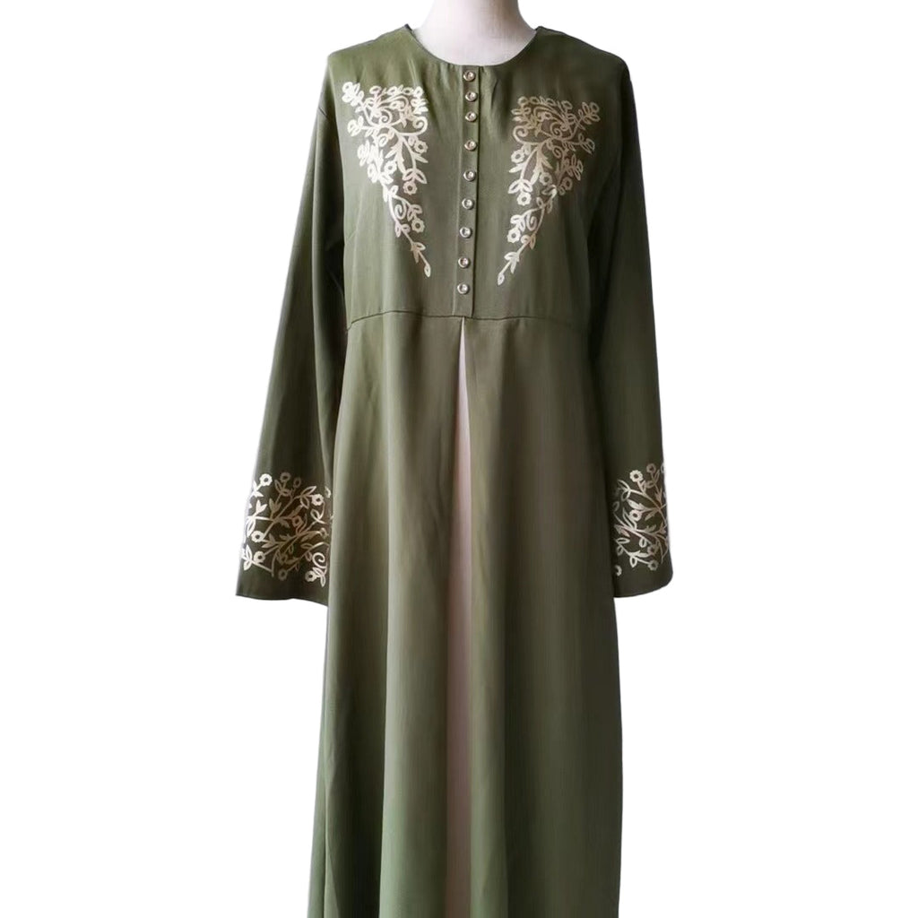 Contrast Colour Slim Fit Stitched Abaya