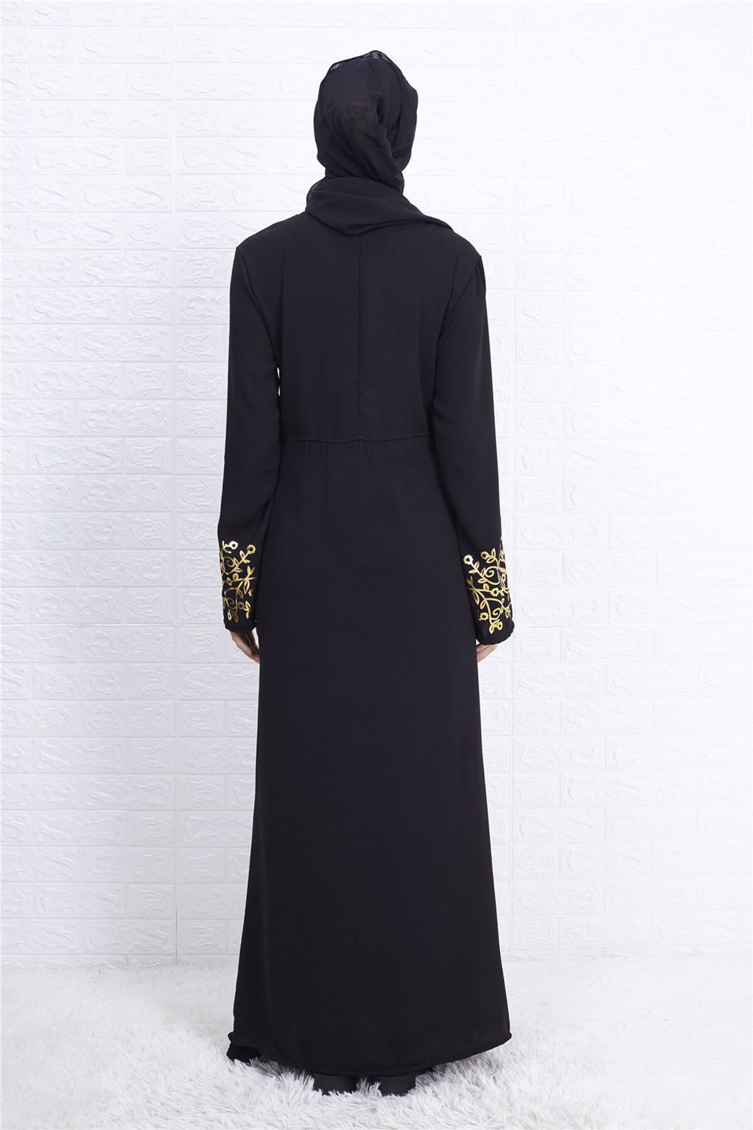 Contrast Colour Slim Fit Stitched Abaya