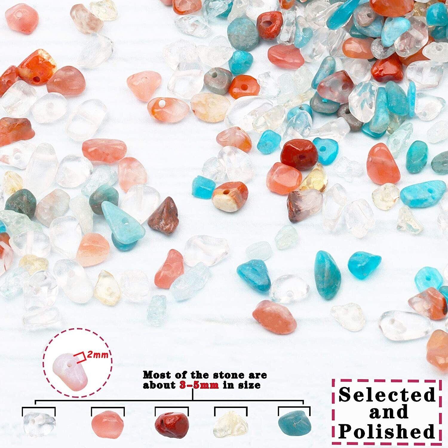 Jewellery Making Kit with Gemstone Crystals chips for 5mm-8mm with Tools