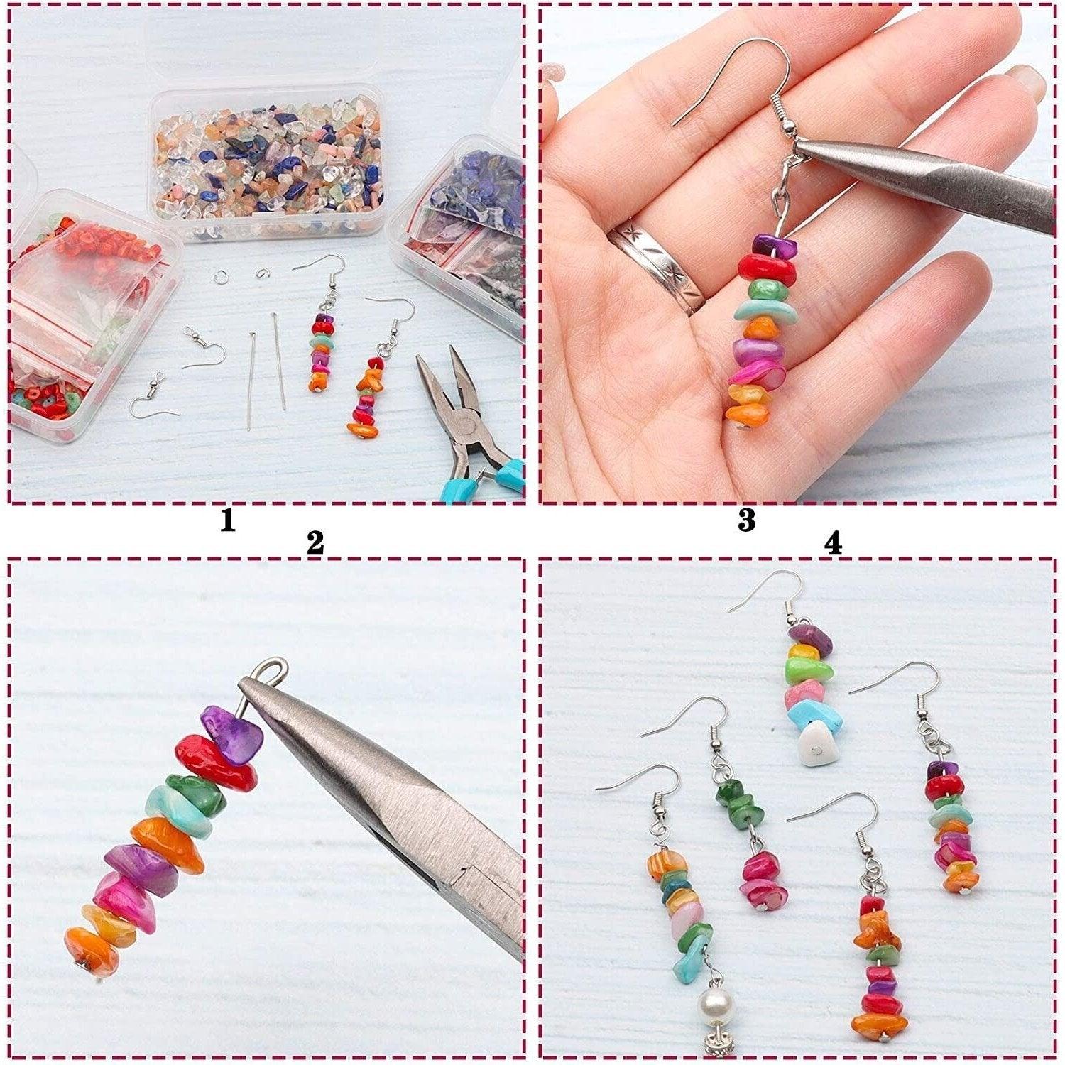Jewellery Making Kit with Gemstone Crystals chips for 5mm-8mm with Tools