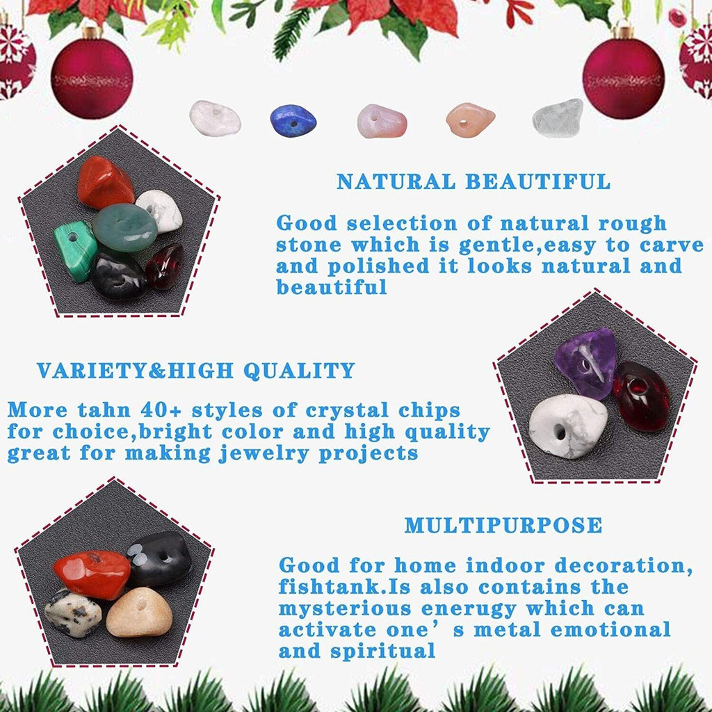 Jewellery Making Kit with Gemstone Crystals chips for 5mm-8mm with Tools