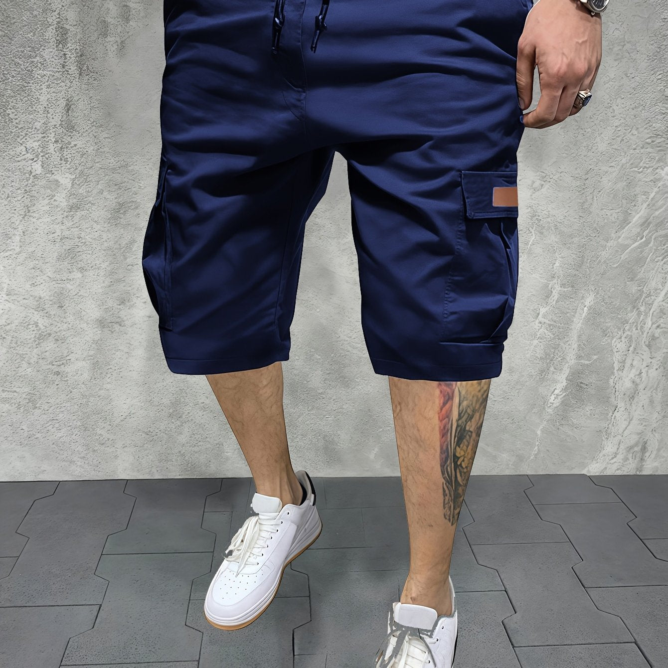 Men's Summer Work Pants Multi-Pocket Polyester Non-Stretch Shorts