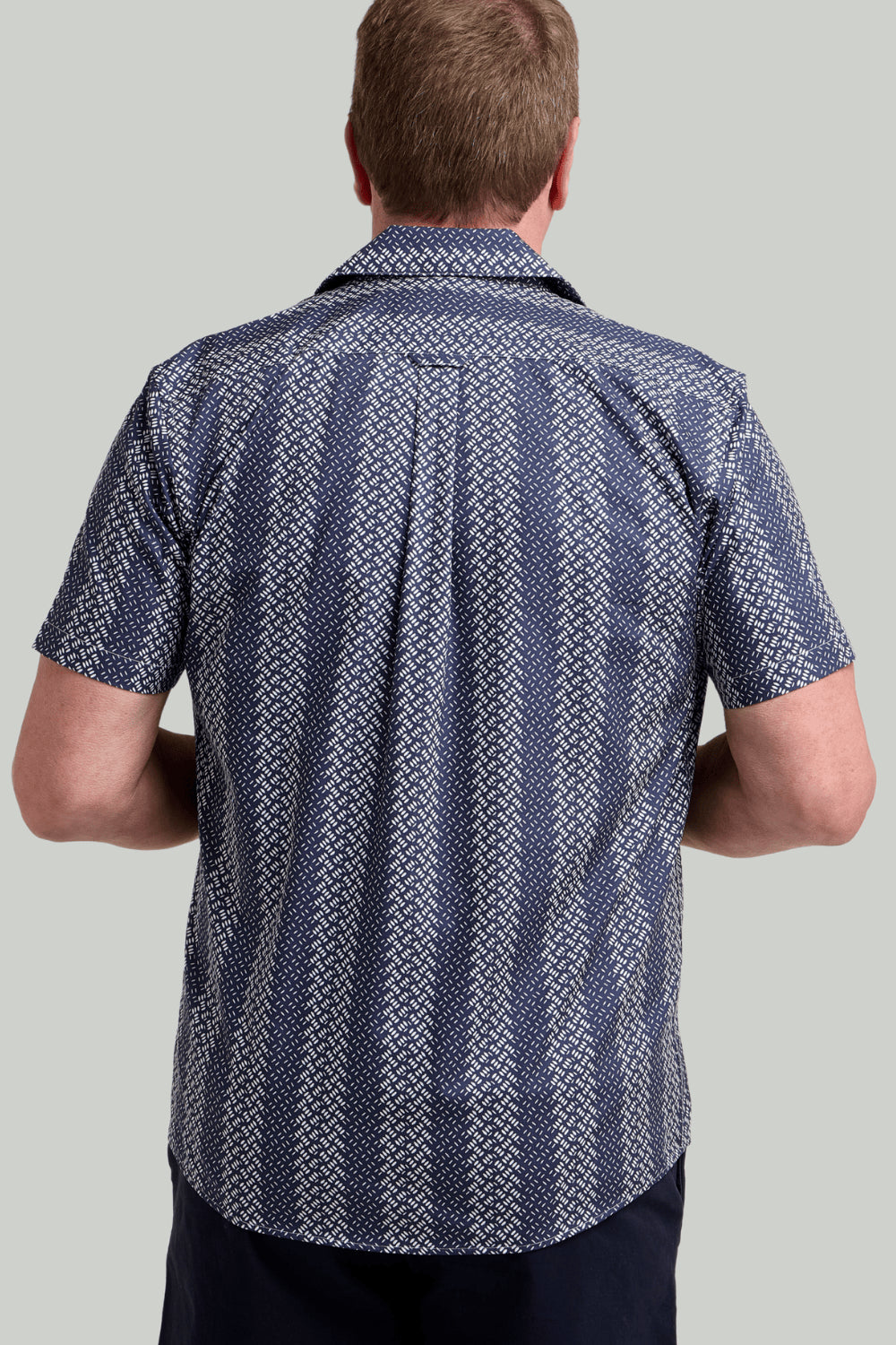 Double TWO Geometric Stripe Short Sleeve Shirt For Men in 2 Colours, M-5XL