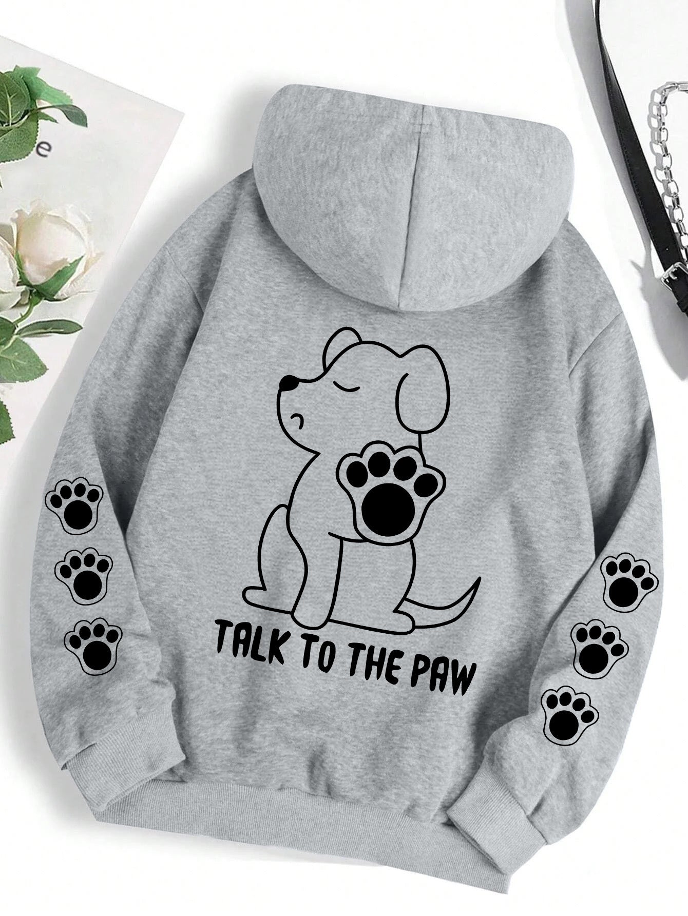 Funny Dog Cartoon Printed Hoodie Women's Warm