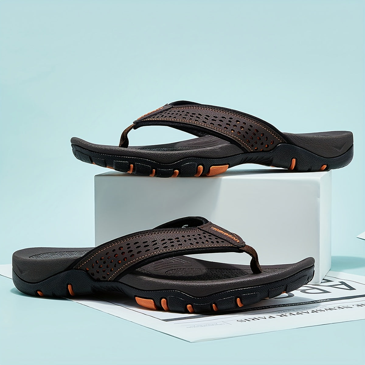 Vintage Fashion Outdoor Men'S Plus Size Round Toe Casual Slides