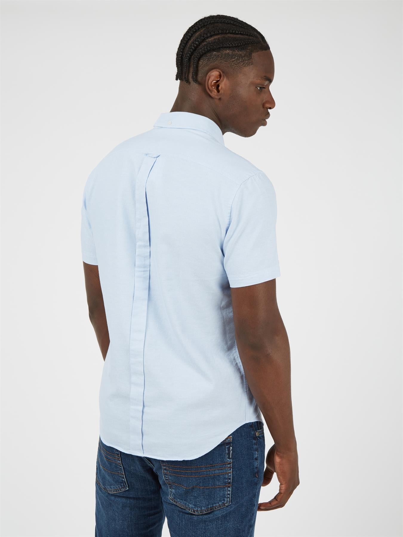 Ben Sherman Mens Big Size Short Sleeve Organic Cotton Oxford Shirt (65095) 2XL-5XL, 4 Colours