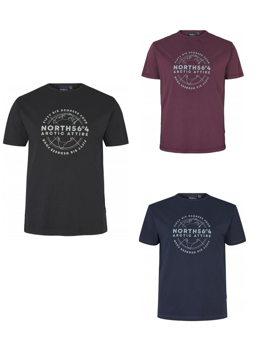 North564 Mens Big Size Printed Short Sleeves Crew Neck Tee in EU Size