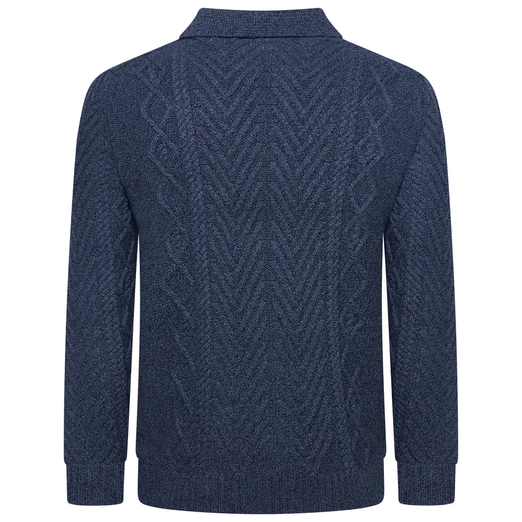 Crew Clothing Company Men's Cable Knit Button Neck Jumper 6 Colours XS–3XL