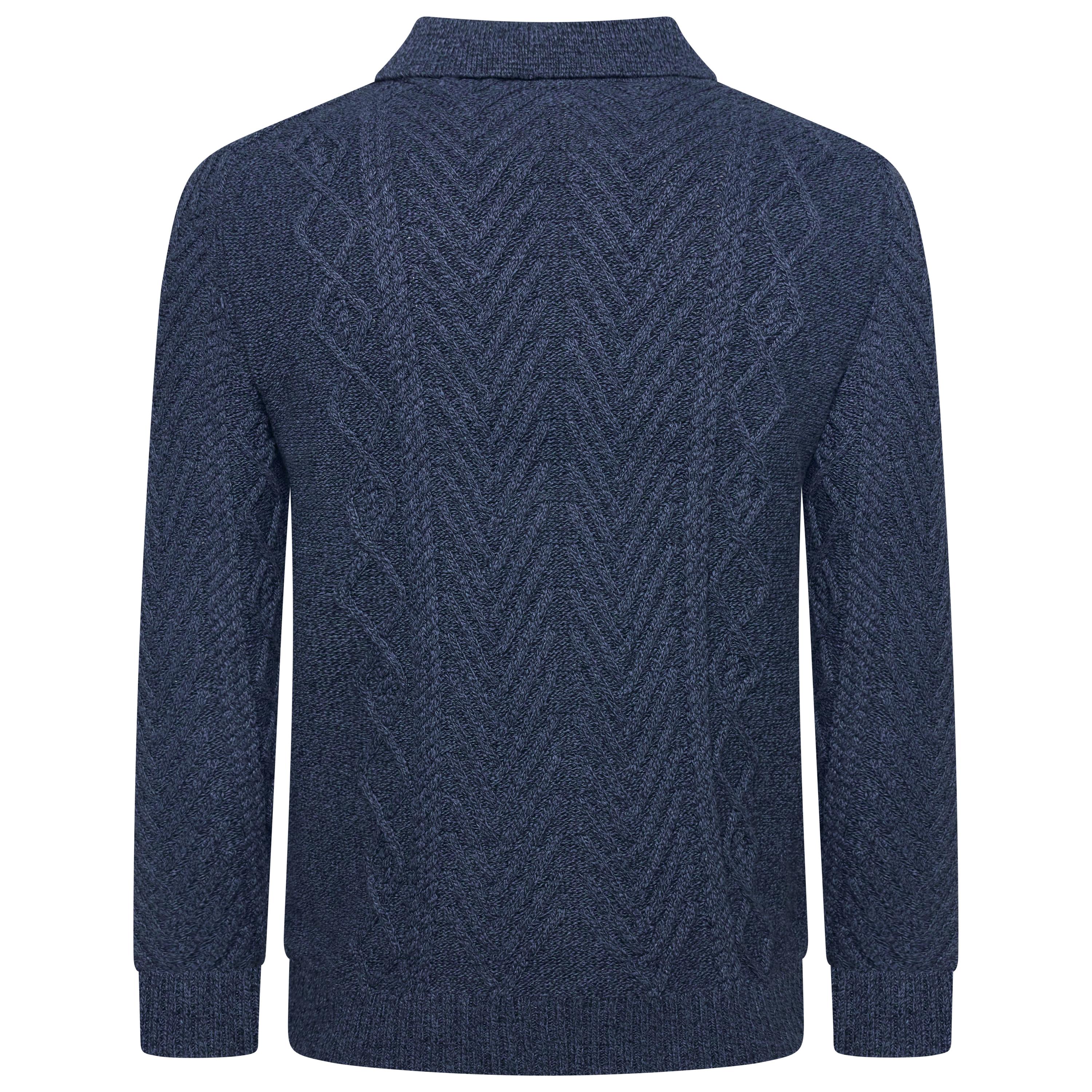 Crew Clothing Company Men's Cable Knit Button Neck Jumper 6 Colours XS–3XL
