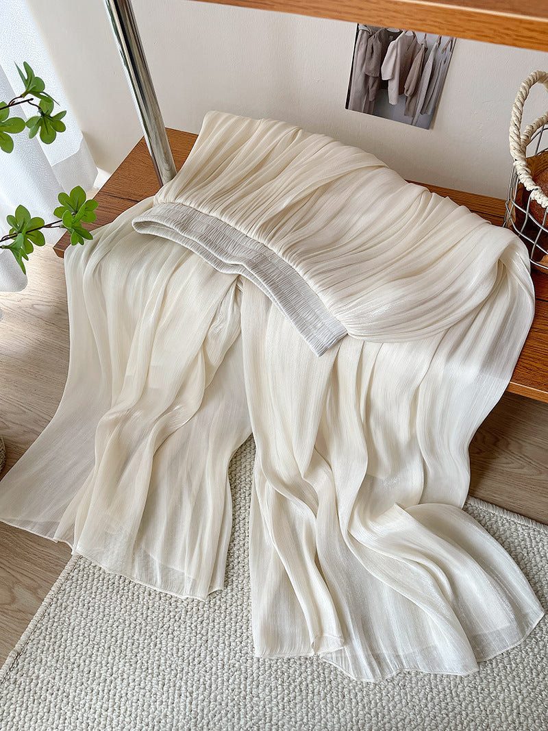 Women’s Elegant Ice Silk High Waist Long Pants