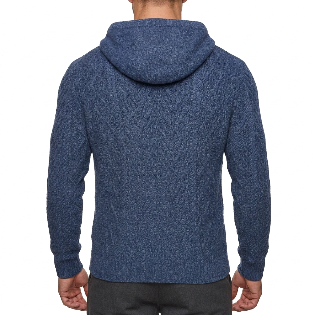 Crew Clothing Company Men's Cable Knit Pullover Hoodie, Regular Fit