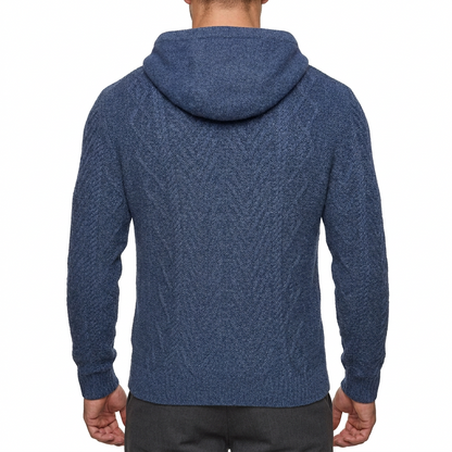 Crew Clothing Company Men's Cable Knit Pullover Hoodie, Regular Fit