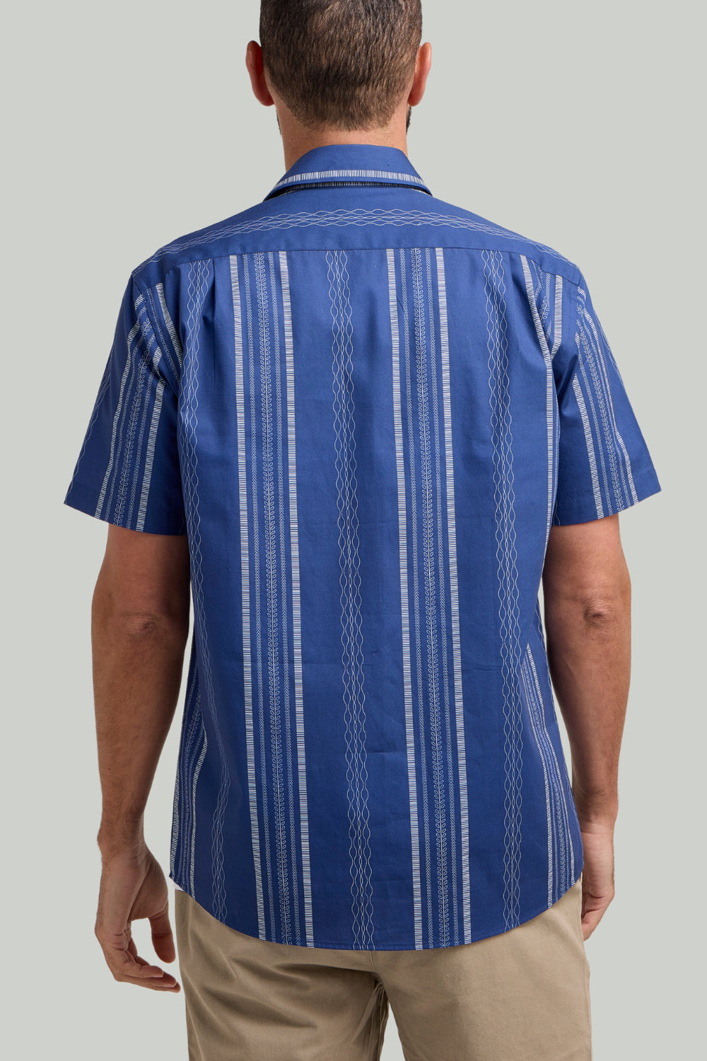 Double TWO Stripe Short Sleeve Shirt For Men in 2 Colours, M-5XL