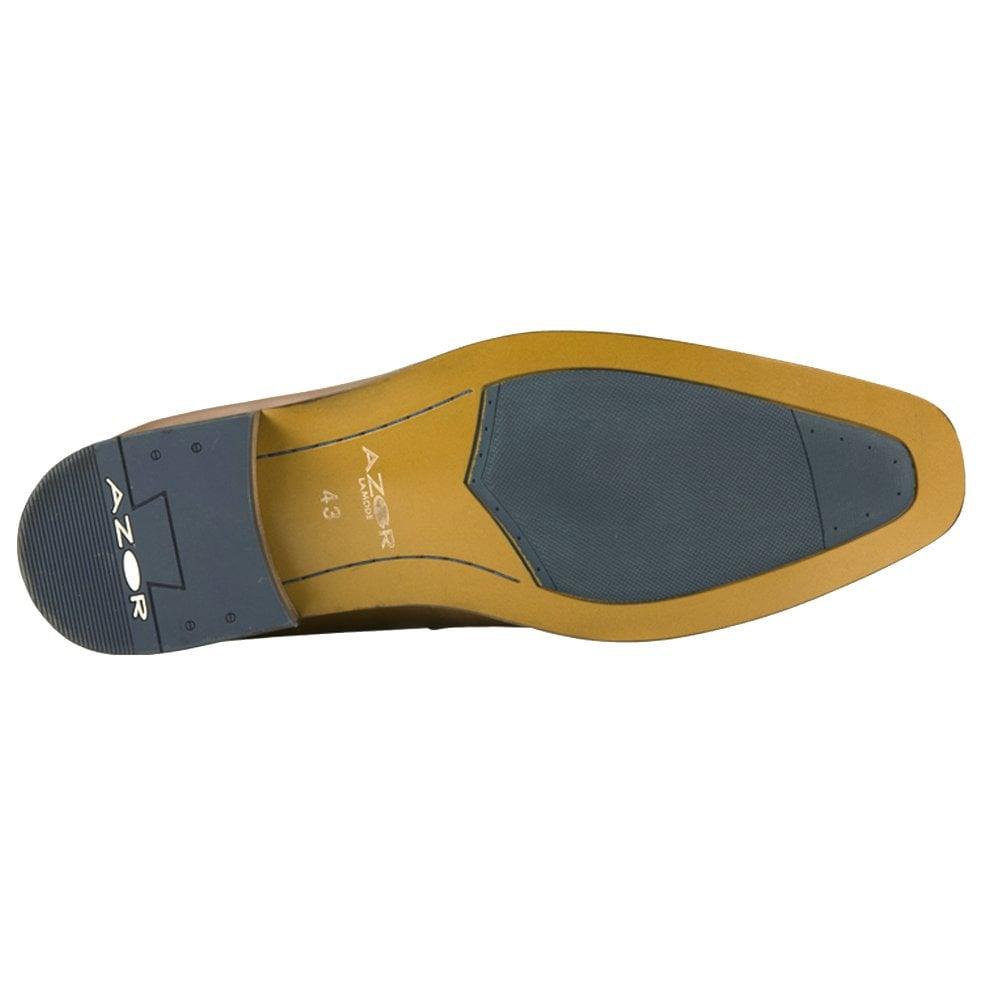 Azor Mens Pompei Oxford Formal Leather Lace Up Shoes in Tan 7 to 12