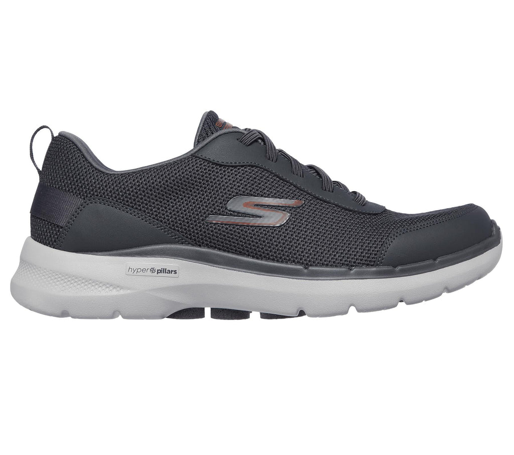 SKECHERS Men's GOwalk 6 - Bold Knight Shoes in Charcoal in Size UK 6 to UK 15