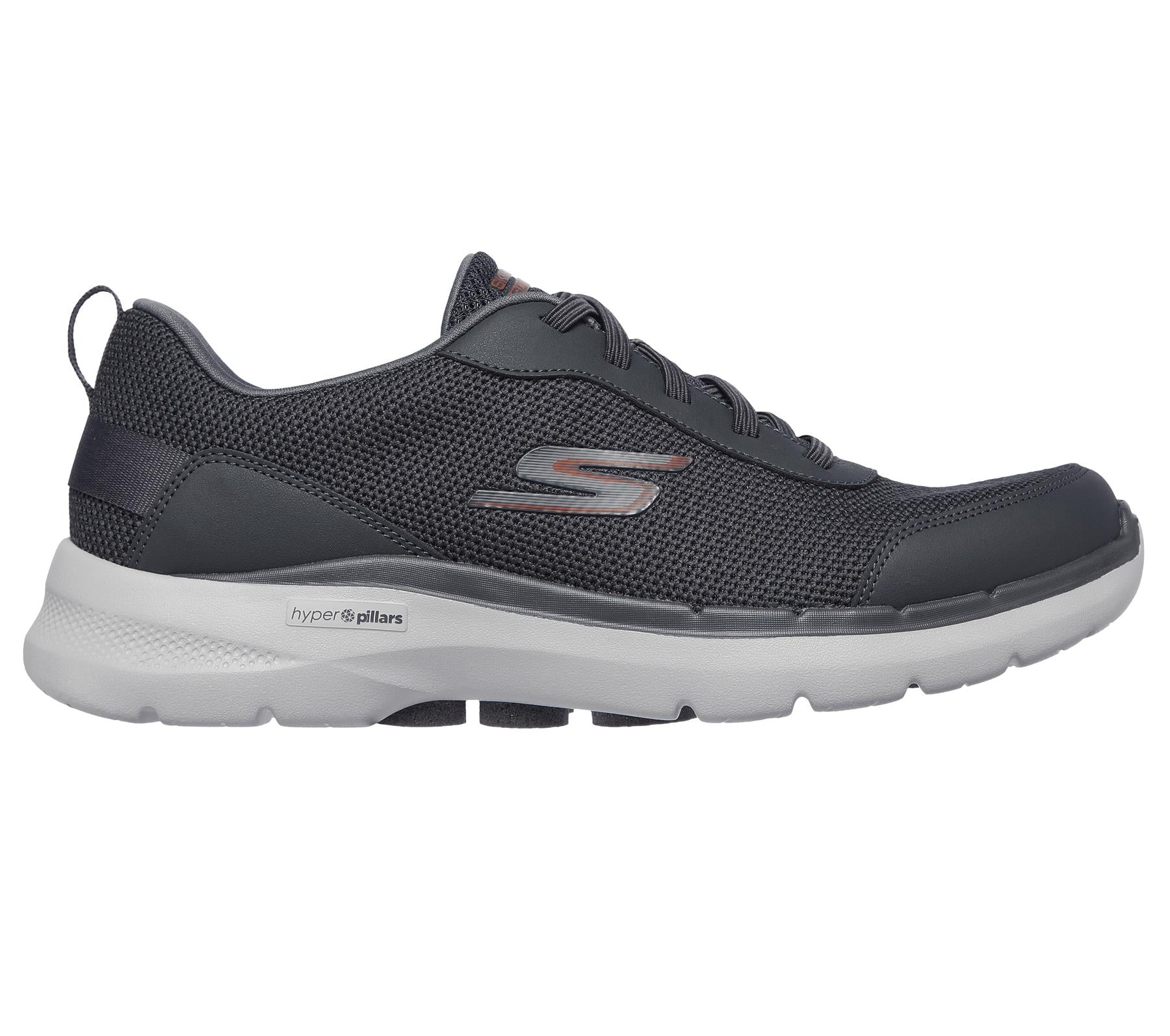 SKECHERS Men's GOwalk 6 - Bold Knight Shoes in Charcoal in Size UK 6 to UK 15