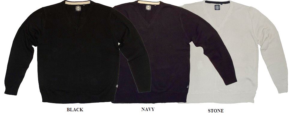 KAM Mens Premium Cotton V Neck Pullover/Jumper