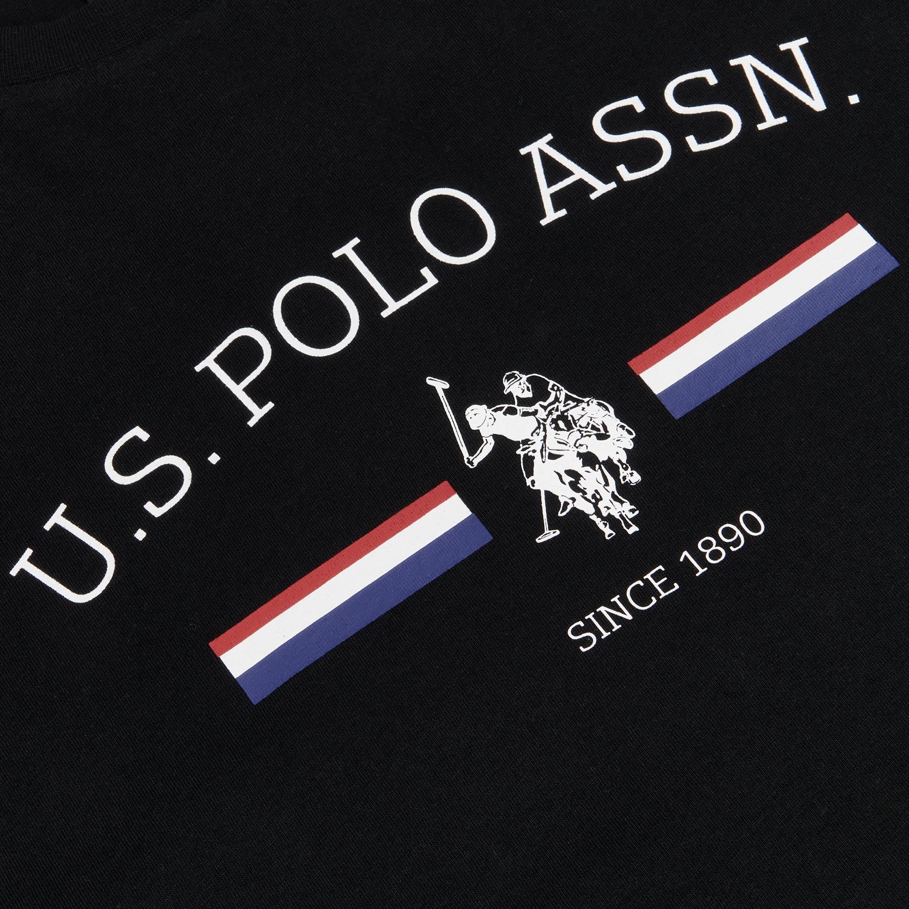 Men U.S. Polo Assn. Stripe Rider Pure Cotton T-Shirt