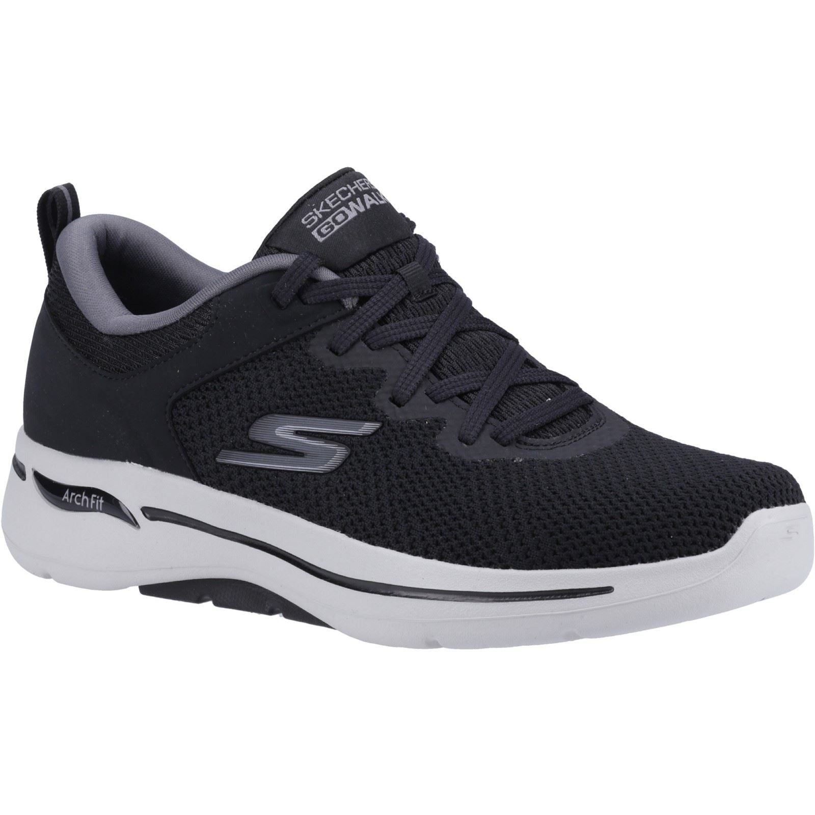 Skechers (GAR216254) Men's Go Walk Arch Fit Clinton Trainers in Black/Grey 6 to 12