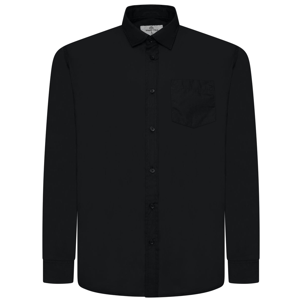 Springfield Men's Plain Long Sleeve Shirt | White or Black
