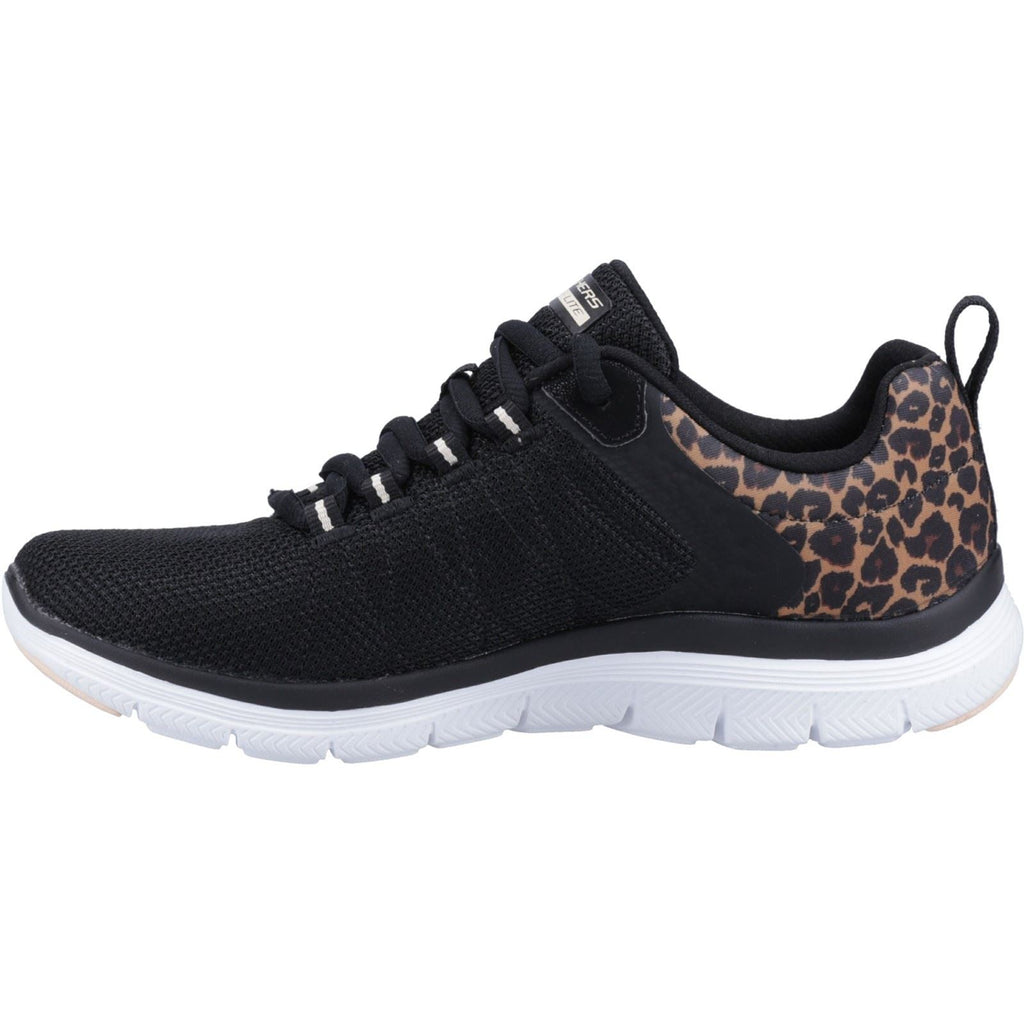 Skechers (GAR149582) Women's Flex Advantage 4.0 - Wild Ballad Shoe in Black/Leopard 3 to 8