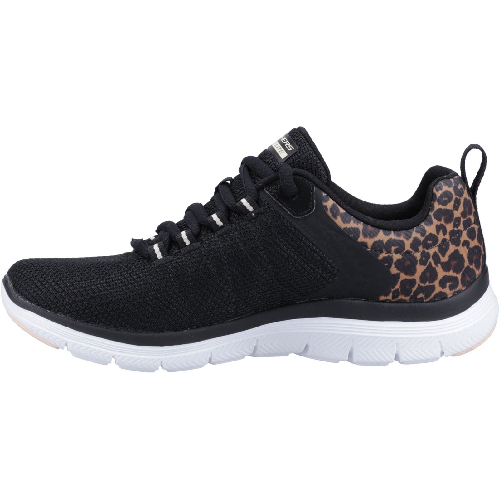 Skechers (GAR149582) Women's Flex Advantage 4.0 - Wild Ballad Shoe in Black/Leopard 3 to 8