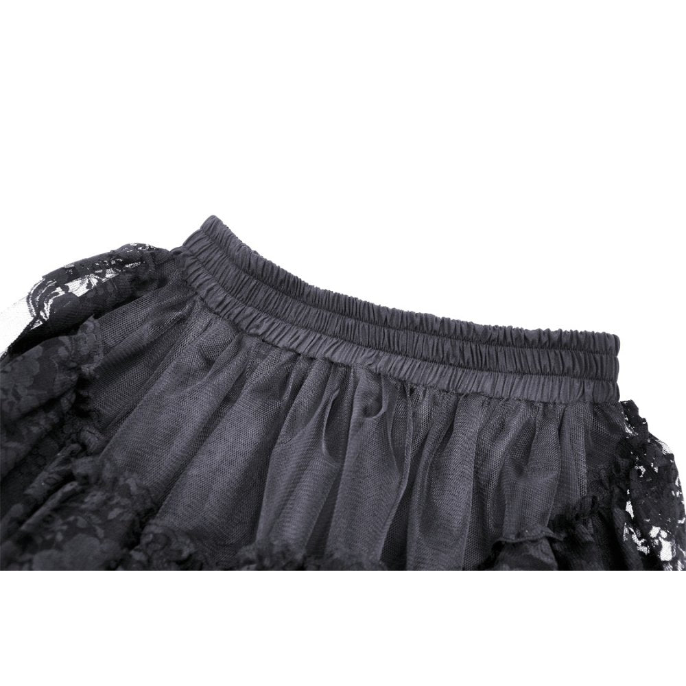 Dark In Love Lolisa Skirt – High-Low Black Lace Skirt