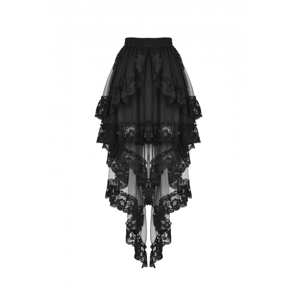 Dark In Love Lolisa Skirt – High-Low Black Lace Skirt