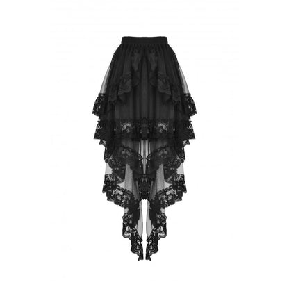 Dark In Love Lolisa Skirt – High-Low Black Lace Skirt