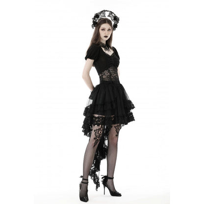 Dark In Love Lolisa Skirt – High-Low Black Lace Skirt