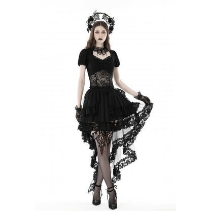 Dark In Love Lolisa Skirt – High-Low Black Lace Skirt