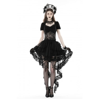 Dark In Love Lolisa Skirt – High-Low Black Lace Skirt