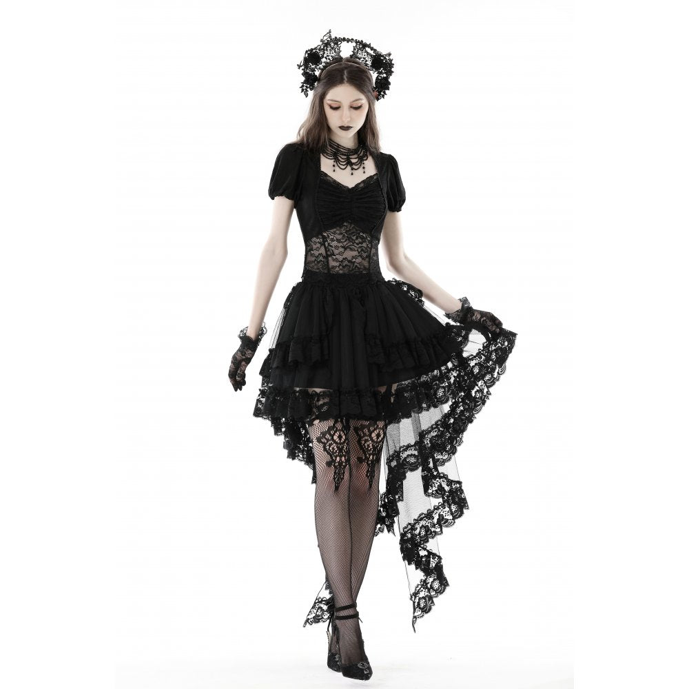 Dark In Love Lolisa Skirt – High-Low Black Lace Skirt