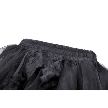 Dark In Love Lolisa Skirt – High-Low Black Lace Skirt