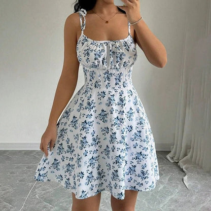 Dawndesslo Womens Printed Spaghetti Strap Mini Dress S to L - QHA UK