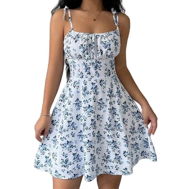 Dawndesslo Womens Printed Spaghetti Strap Mini Dress S to L - QHA UK