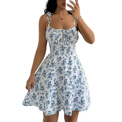 Dawndesslo Womens Printed Spaghetti Strap Mini Dress S to L - QHA UK