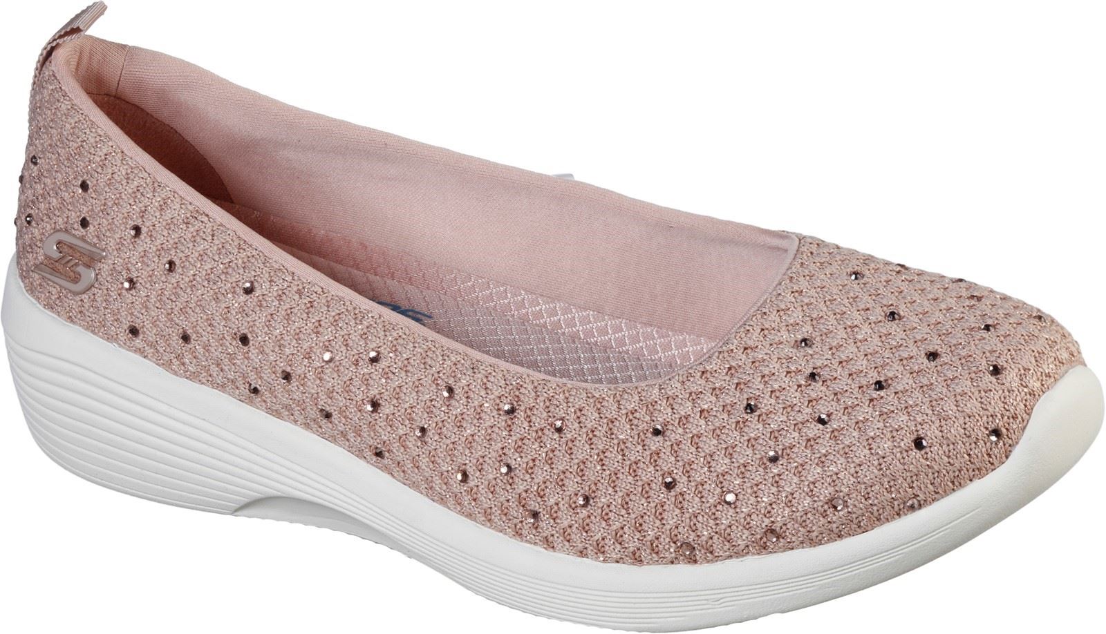 Skechers Arya Sweet Glitz Sport Shoes Slip On Ladies Shoes in  Light Pink