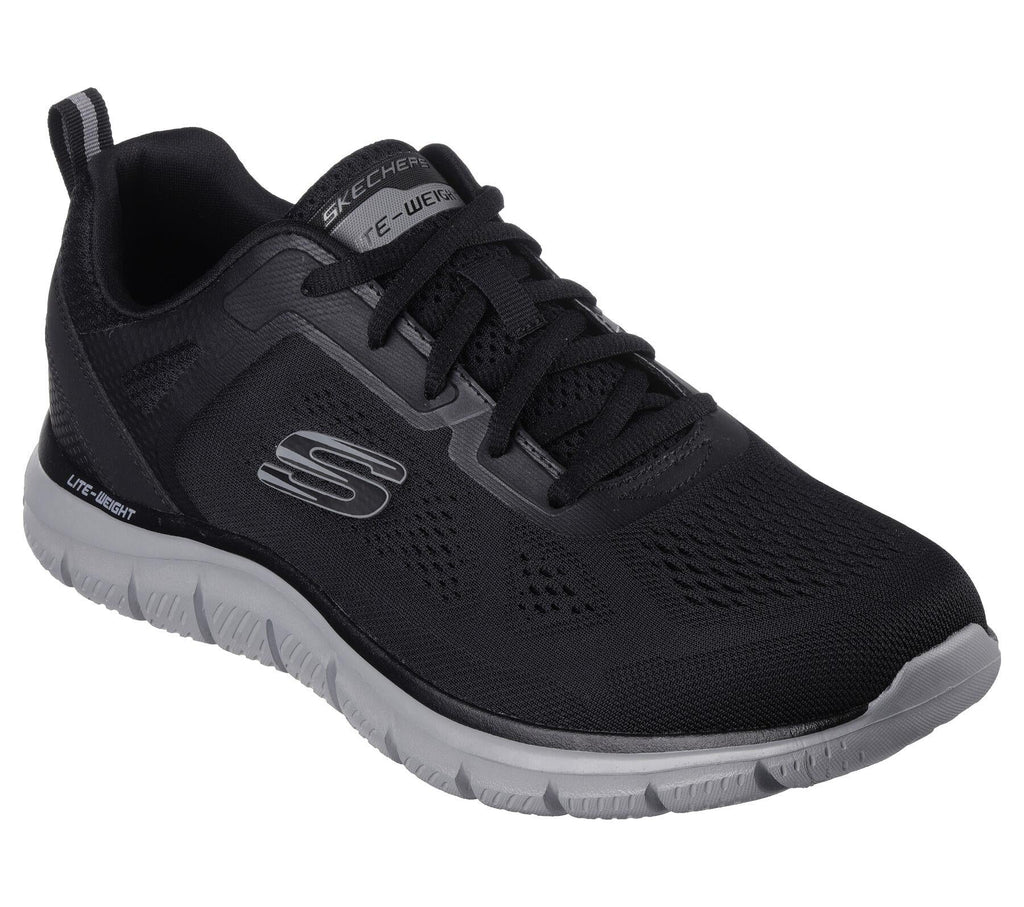 Skechers Men's Track - Broader Running Shoes in Black/Charcoal, Sizes 5.5 to 10.5