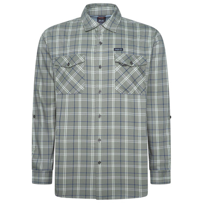 Wrangler Men's 2 Pocket Casual Utility Shirt | Navy & Green Check | L–2XL
