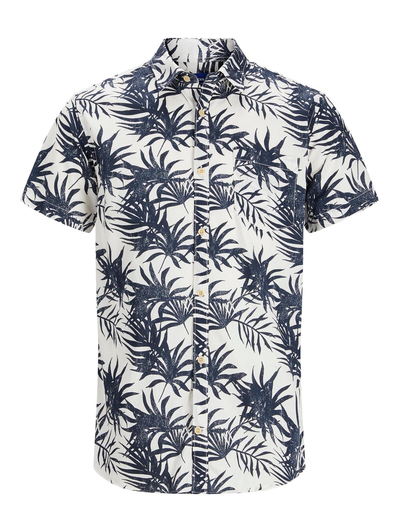 Jack & Jones Big & Tall Fit Size Men's Pure Cotton Floral Shirt in Size 2XL-6XL, 2 Colours