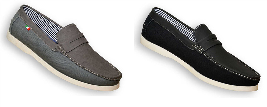 D555 Men's Slip On Shoe ADONIS in Size UK10 to UK15, Black, Grey
