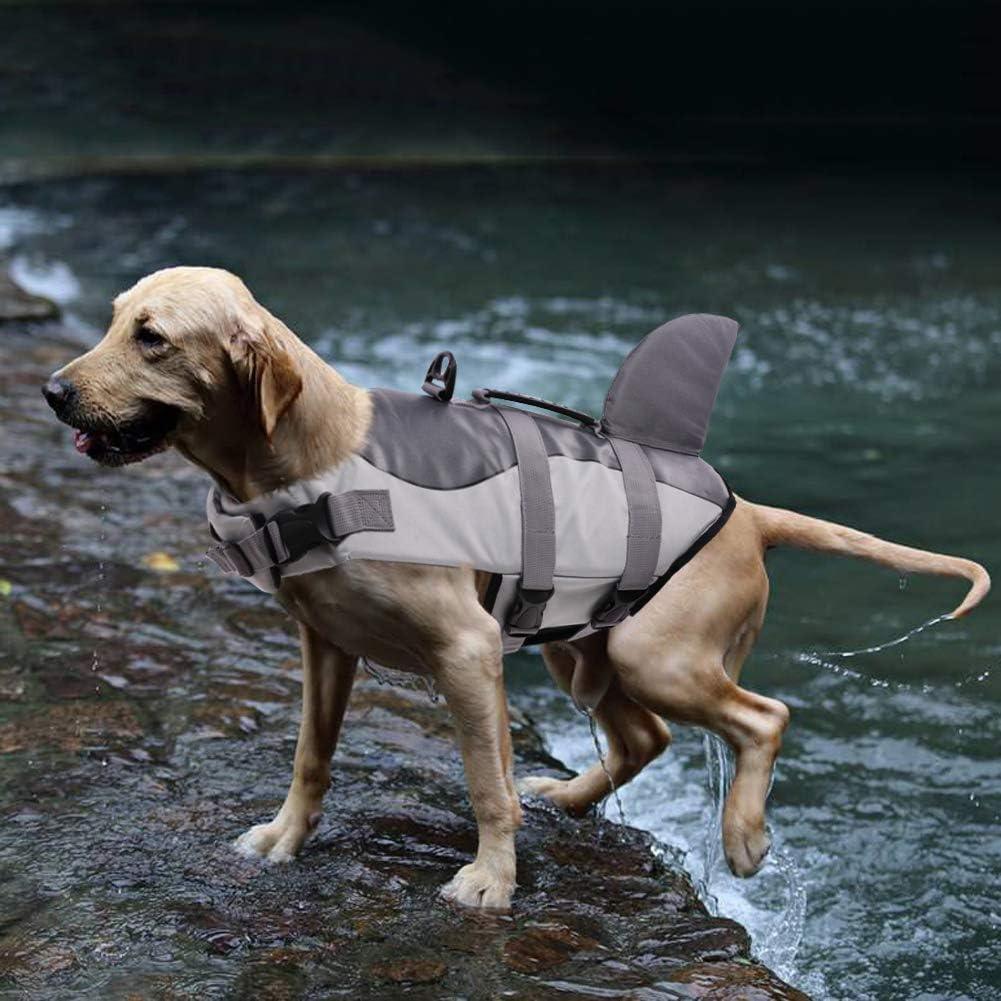 Dog Life Jacket Floatation, Pet Life Vest Shark Costume Size L