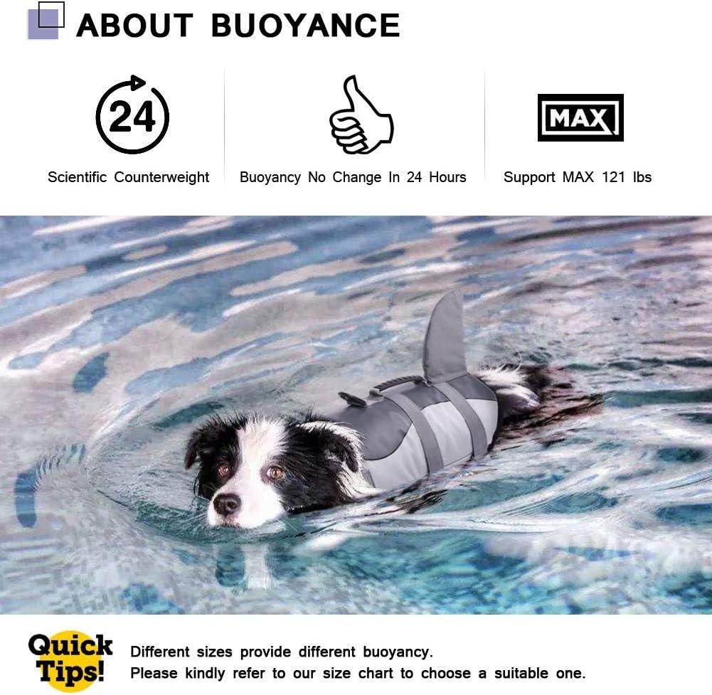 Dog Life Jacket Floatation, Pet Life Vest Shark Costume Size L