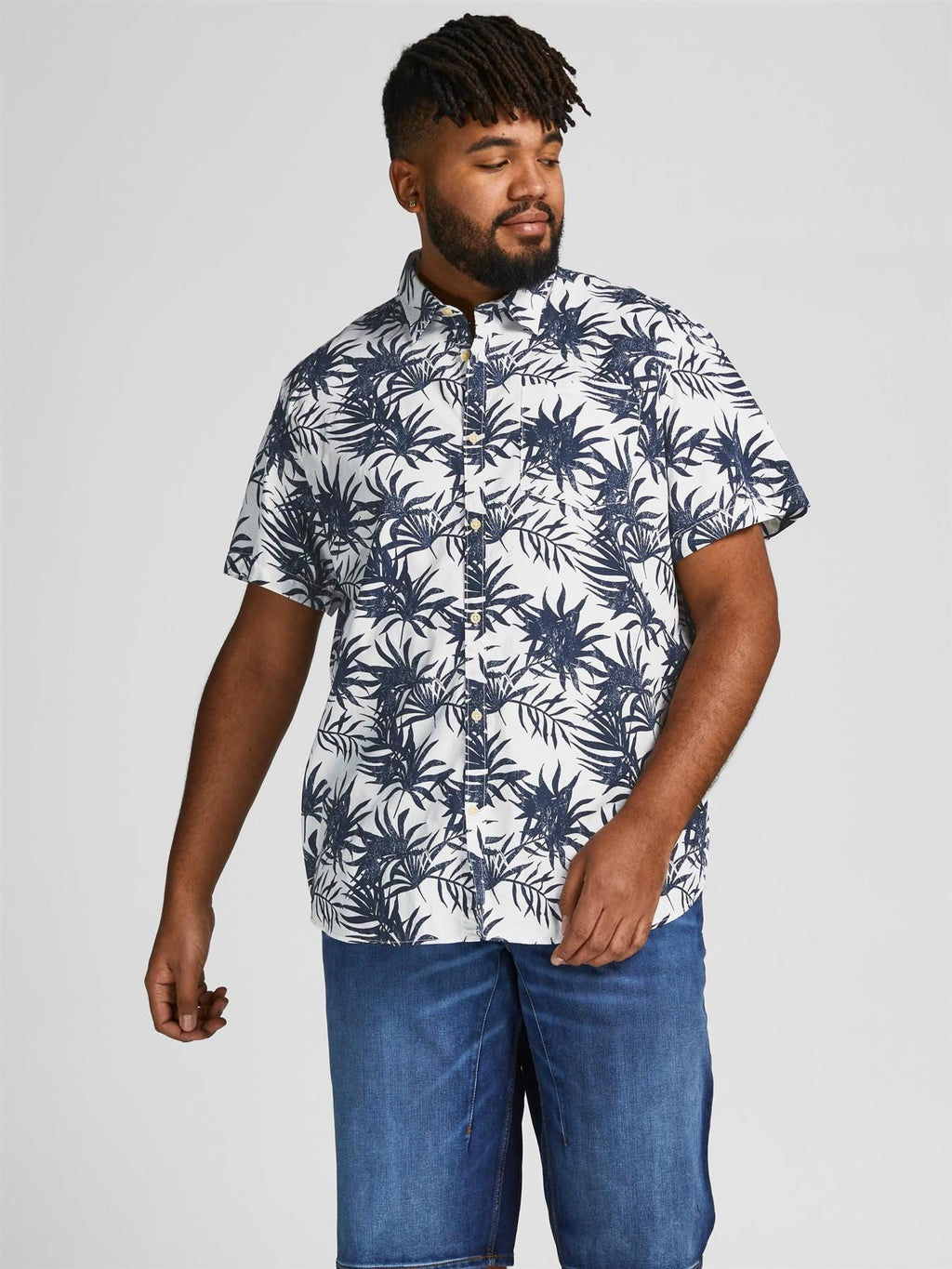 Jack & Jones Big & Tall Fit Size Men's Pure Cotton Floral Shirt in Size 2XL-6XL, 2 Colours