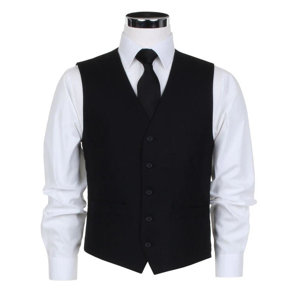 Scott Five- Button Masonic Herringbone Waistcoat For Men in Black, 34R-60R