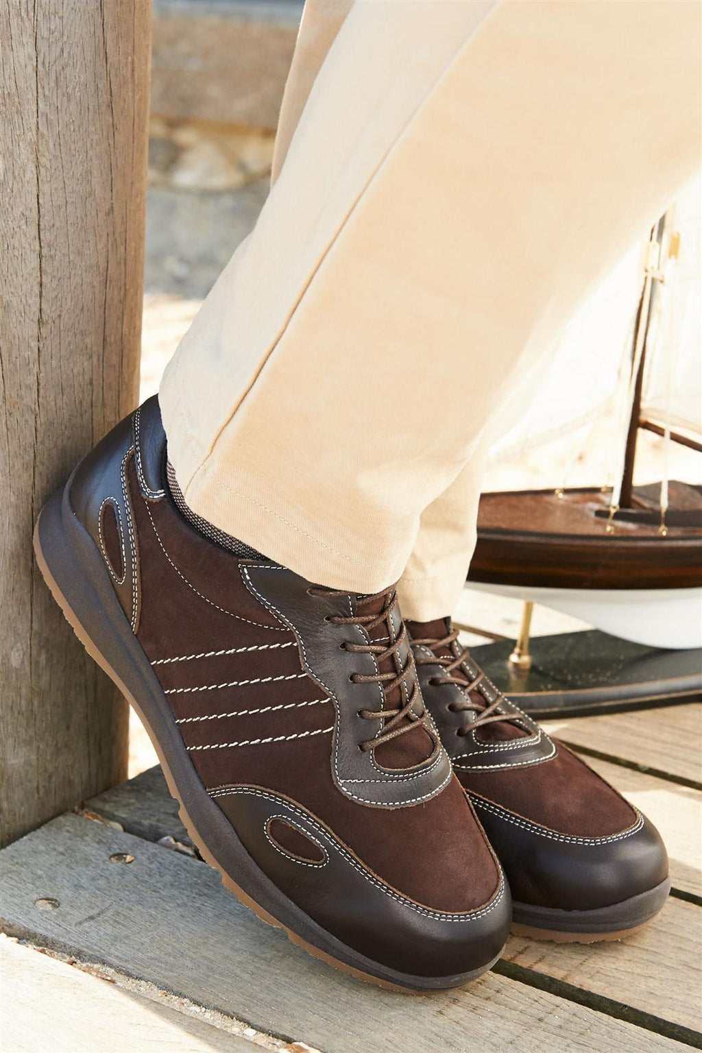 Men'S Casual Shoes (Seb)2V Wide Fit By Db Shoes in Brown