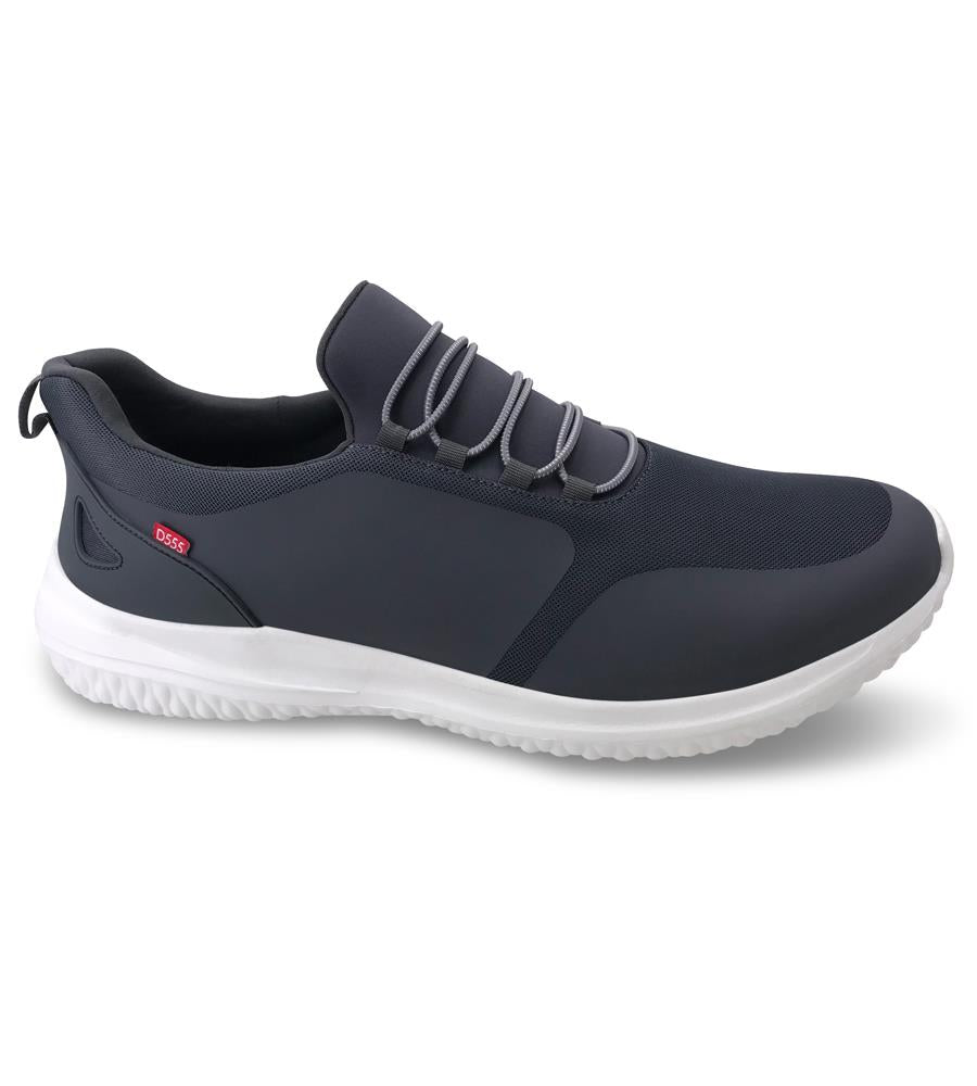 D555 DONCASTER-2 Hands Free Shoe For Men With PU & Faux Laces in Black, 12 to 15